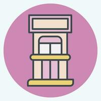 Icon Ticket Office. related to Amusement Park symbol. color mate style. simple design editable. simple illustration vector