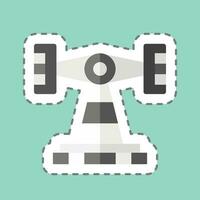 Sticker line cut Roll O Plane. related to Amusement Park symbol. glyph style. simple design editable. simple illustration vector