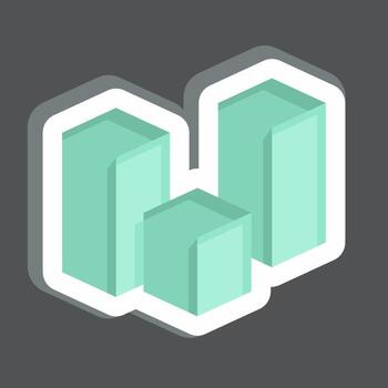 pegatina 3d visualización relacionado a 3d visualización símbolo. sencillo diseño editable. sencillo ilustración vector