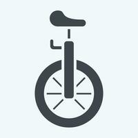 Icon Unicycle. related to Amusement Park symbol. glyph style. simple design editable. simple illustration vector