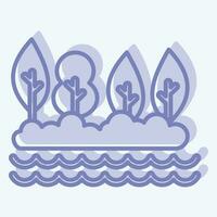 Icon Lake. related to Alaska symbol. two tone style. simple design editable. simple illustration vector