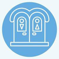 Icon Public Toilet. related to Amusement Park symbol. blue eyes style. simple design editable. simple illustration vector