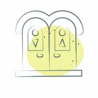 Icon Public Toilet. related to Amusement Park symbol. Color Spot Style. simple design editable. simple illustration vector