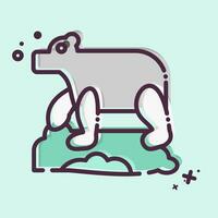 Icon Polar Bear. related to Alaska symbol. MBE style. simple design editable. simple illustration vector