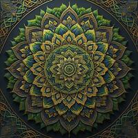 Mandala pattern. Vintage decorative elements. Hand drawn oriental background. ai generative photo