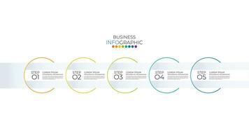 Modern infographic Timeline template can be used for workflow layout, diagram, number options, web design. Infographic business concept with 5 option, parts, steps or processes. vector