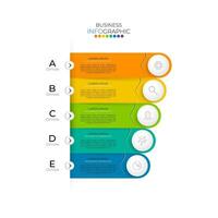 La plantilla de línea de tiempo de infografía moderna se puede utilizar para el diseño de flujo de trabajo, diagrama, opciones de número, diseño web. concepto de negocio infográfico con 5 opciones, partes, pasos o procesos. vector