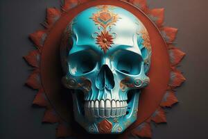 Day of the Dead sugar skull. Mexican sugar skull. ai generative photo