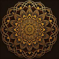 Mandala pattern. Vintage decorative elements. Hand drawn oriental background. ai generative photo