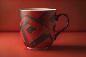 Cup of coffee. Beautiful and stylish coffee cup on a solid colored background. ai generative photo