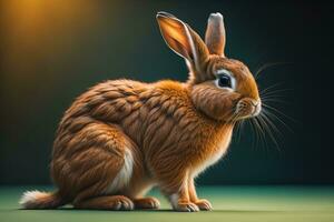 Easter bunny on a solid color background. ai generative photo