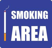 Smoking area sign, smoking area tag and sticker, cigarette illustration vector, cigarette allowed, blue and white banner, suitable for smoking room in public places and companies, also good for print vector