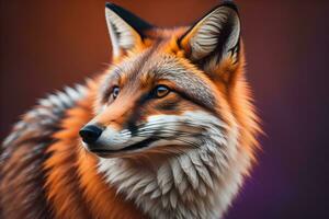 Portrait of a red fox, Vulpes vulpes. ai generative photo