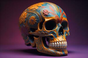 Day of the Dead sugar skull. Mexican sugar skull. ai generative photo