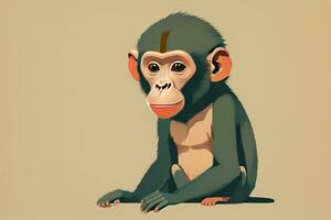 Vector illustration of a monkey. Cartoon style. ai generative photo