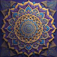 Mandala pattern. Vintage decorative elements. Hand drawn oriental background. ai generative photo