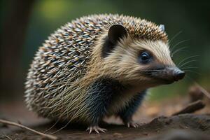 Hedgehog, Erinaceus Europaeus. ai generative photo