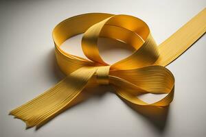 Shiny satin ribbon in brown color isolated on white background. ai generative photo