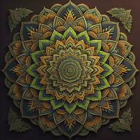 Mandala pattern. Vintage decorative elements. Hand drawn oriental background. ai generative photo