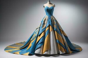 Wedding dress on a mannequin. ai generative photo