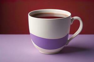 Cup of coffee. Beautiful and stylish coffee cup on a solid colored background. ai generative photo