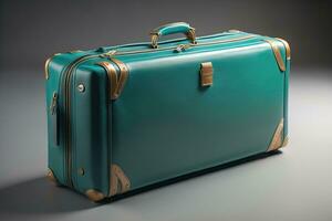 a travel suitcase isolated on a solid color background. ai generative photo