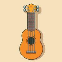 Guitar with four strings vector