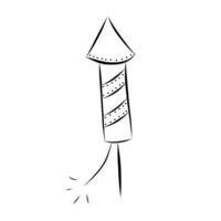 Rocket Fireworks Element in Doodle Style vector