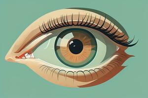 Vector illustration of a beautiful woman's eye. ai generative photo