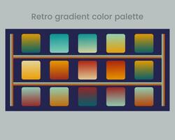 New Retro gradient color palette with vector template