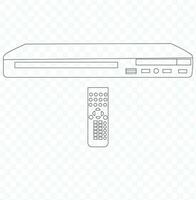 DVD player ejecting disc with remote control isolated vector