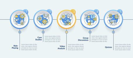 Objection handling training circle infographic template. Sales effectiveness. Data visualization with 5 steps. Editable timeline info chart. Workflow layout with icons vector