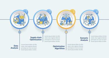 vistoso 2d superproducción vector infografia modelo con lineal íconos concepto, datos visualización con 4 4 pasos, proceso cronograma cuadro.