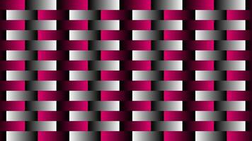 White and Magenta red gradient checkered background, moving stripes creating illusion background video
