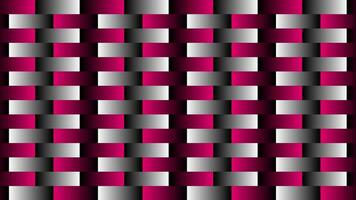 White and Magenta red gradient checkered background, moving stripes creating illusion background video