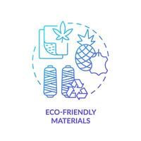 Blue gradient eco friendly materials icon concept, isolated vector, sustainable office thin line illustration. vector