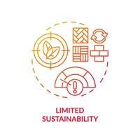 Red gradient limited sustainability icon concept, isolated vector, sustainable office thin line illustration. vector