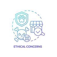 Blue gradient ethical concerns icon concept, isolated vector, sustainable office thin line illustration. vector