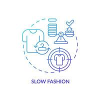 Blue gradient slow fashion icon concept, isolated vector, sustainable office thin line illustration. vector