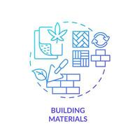 Blue gradient building materials icon concept, isolated vector, sustainable office thin line illustration. vector