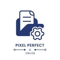 File and document manager black solid desktop icon. Data management. Cloud storage. Pixel perfect 128x128, outline 4px. Silhouette symbol on white space. Glyph pictogram. Isolated vector image