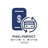 Payments black solid desktop icon. Accounting tool. Money transfer software. E commerce. Pixel perfect 128x128, outline 4px. Silhouette symbol on white space. Glyph pictogram. Isolated vector image