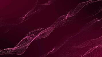 Magenta red color digital diagonal strip particle wave in cyberspace abstract background video