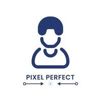 Employee black solid desktop icon. Personal account. Team member. Project manager. Human resources. Pixel perfect, outline 4px. Silhouette symbol on white space. Glyph pictogram. Isolated vector image