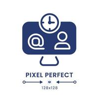 Workspace organization black solid desktop icon. Time management. Productivity tool. Pixel perfect 128x128, outline 4px. Silhouette symbol on white space. Glyph pictogram. Isolated vector image