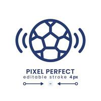 Sports broadcast linear desktop icon. Live stream. Television program. Soccer game. Pixel perfect, outline 4px. GUI, UX design. Isolated user interface element for website. Editable stroke vector