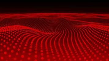 rojo partícula malla ola ciber tecnología antecedentes , sin costura animación de malla ola partículas antecedentes video