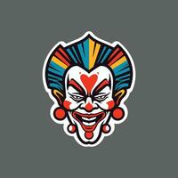 Vector Clown Character with Distinctive Head