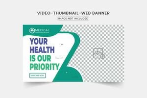 Medical video thumbnail design Template .editable thumbnail customizable video thumbnail and web banner .Editable Video cover photo template for Any social media.and and and Video Promote Tutorials. vector