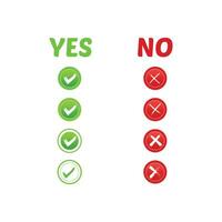 Yes or no with art brush Premium Vector. tick and cross brush signs. Green checkmark OK and red X icons, isolated on white background. Simple marks graphic design. vector